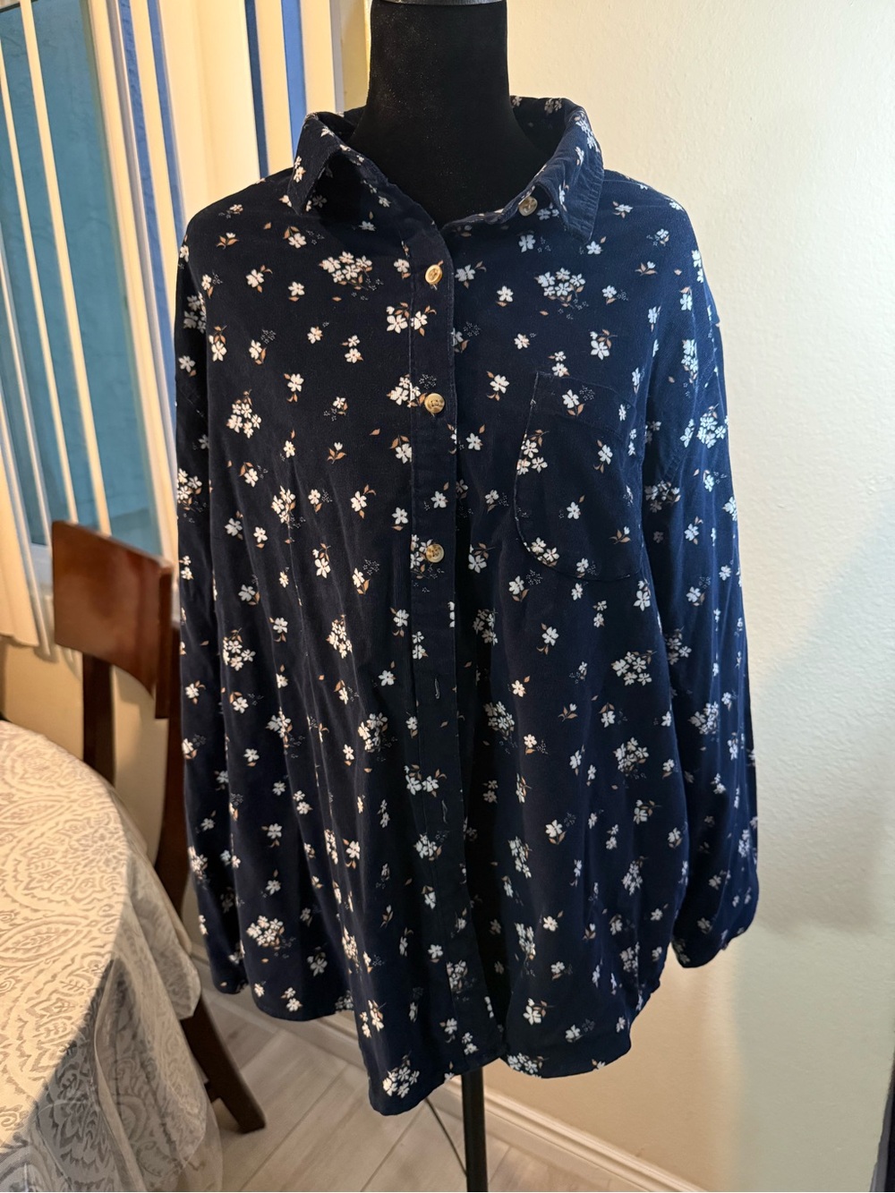 Jachs Navy Floral Button-Up Courdory Jacket